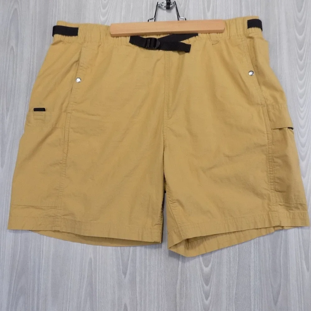The North Face Mens Khaki Ripstop Cargo Hiking Shorts Built-In Belt Size L